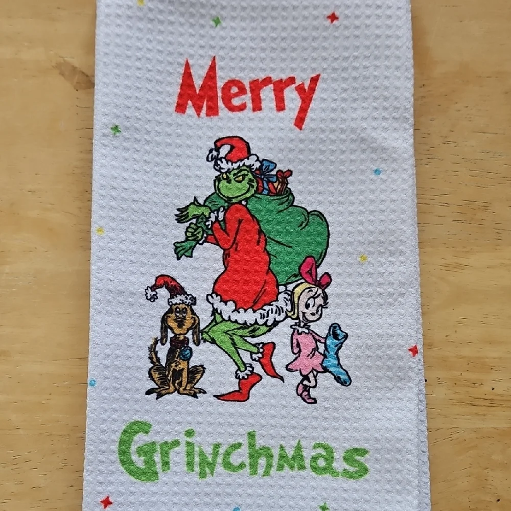 Merry Grinchmas Holiday Hand Towel